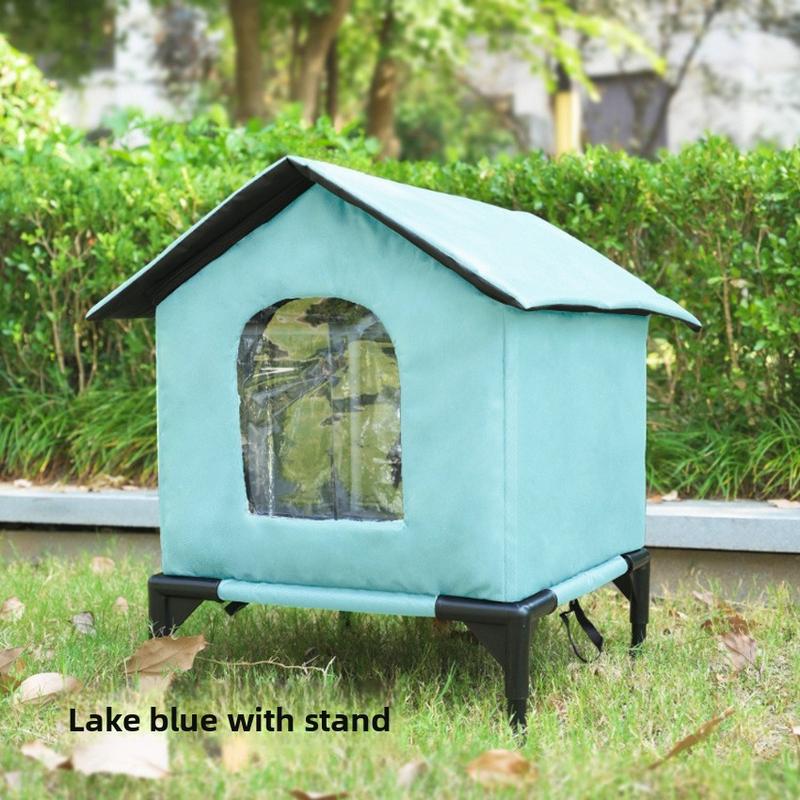 Outdoor Waterproof Cat House for Strays Winter Insulated Shelter Made of Oxford Fabric Windproof Rainproof with Removable Cushion All Weather Feral Cat Shelter