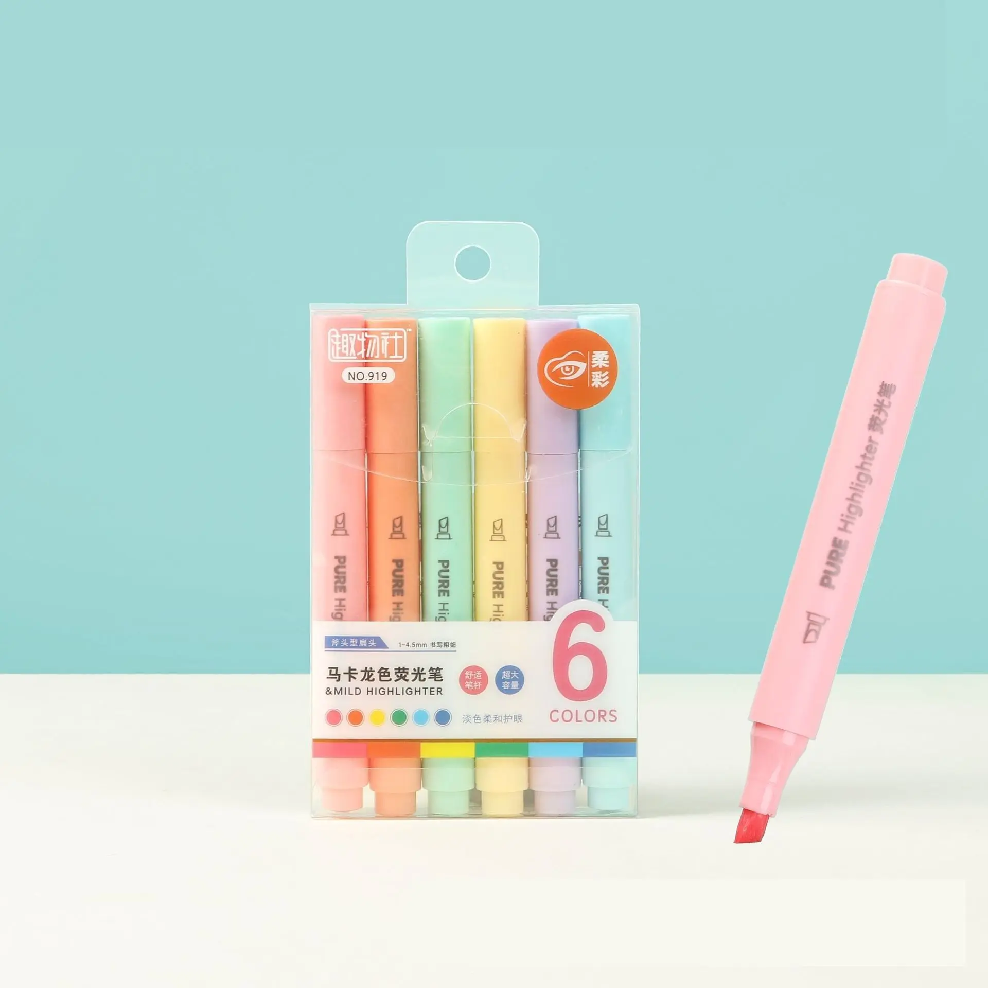 6-Pcs Macaron Pastel Highlighter Set - Soft Chisel Tip, Quick Dry, No Bleed Markers, Aesthetic Drawing Tools, Cute School Supplies for Student Note Taking, Back to School Gift for Teens