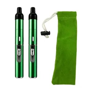 2 Pack Vibrant Green Metal Pen Lighters | Windproof Refillable Outdoor Camping Ignition Tools with Matching Green Storage Pouch
