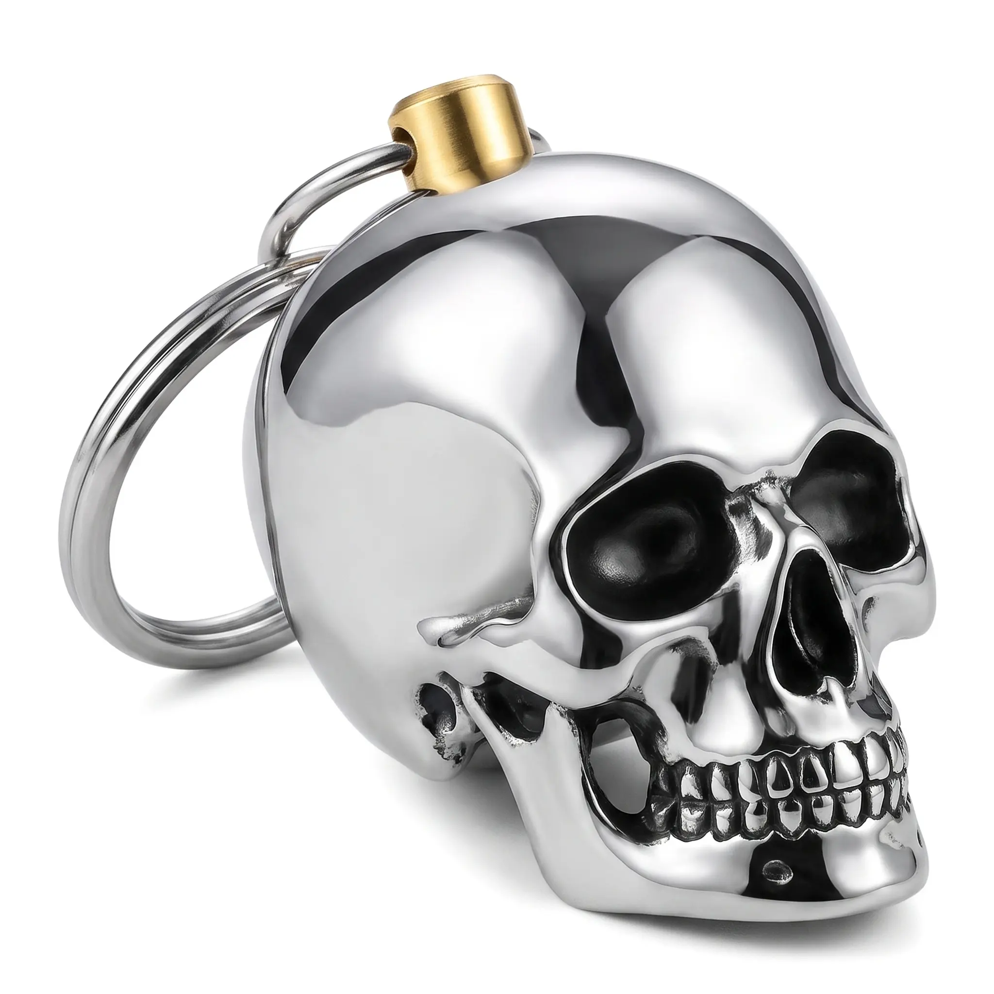 Unisex Gothic 3D Detail Zinc Alloy Keychain - Durable Key Ring with Retractable Lighter Tool, Stretchy Scrunchie Lanyard, Heart Charm - Car/Bag Accessory, Unique Halloween Gift