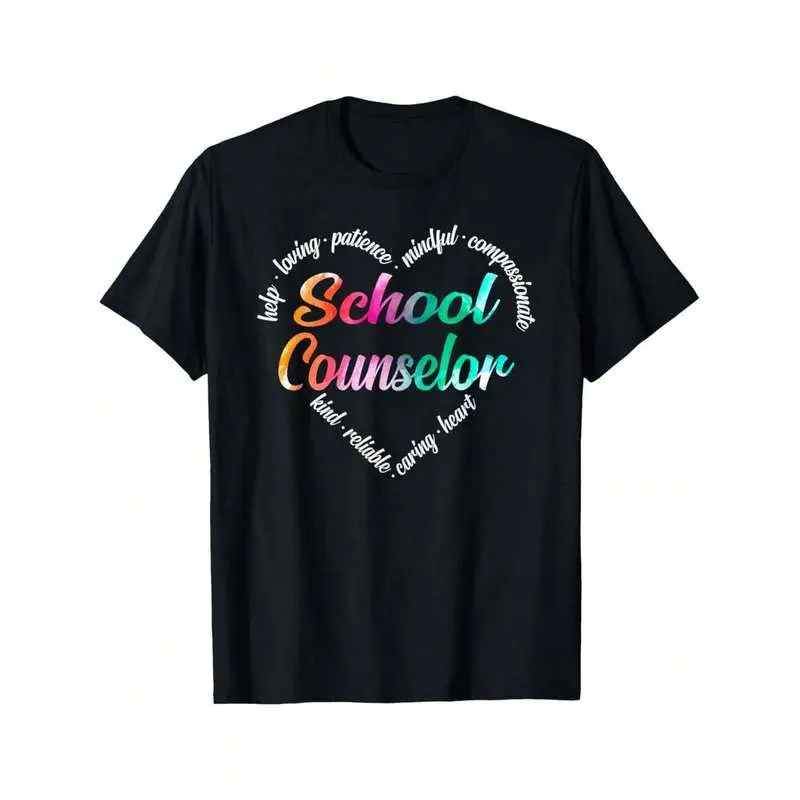 Colorful - Worded School Counselor T - Shirt, , Ideal For Counselors! School Counselor T - Shirt