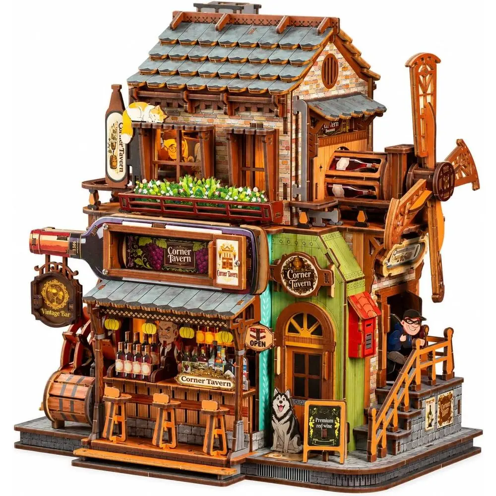 Spilay 3D Wooden Puzzle for Adults - Mechanical Kits with Detailed Scenes, Precision-Cut Wood Pieces Building Kit