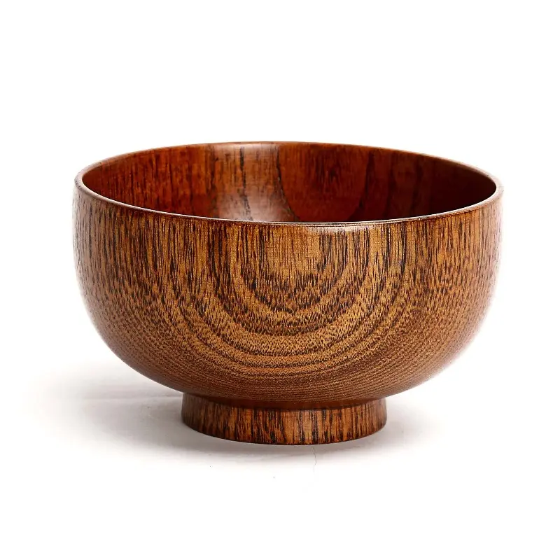 Creative Eco-Friendly Wild Jujube Wood Bowls, Heat-Resistant Large Wooden Soup Bowls for Chinese-Style Restaurants, Household Rice Bowls for Kids, Decorative Soup Bowl, Kitchen Bowls