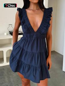 women's plain deep v neck sleeveless dress, casual dress for summer, women's clothes for daily wear, womenswear, sundress, casual loose dress