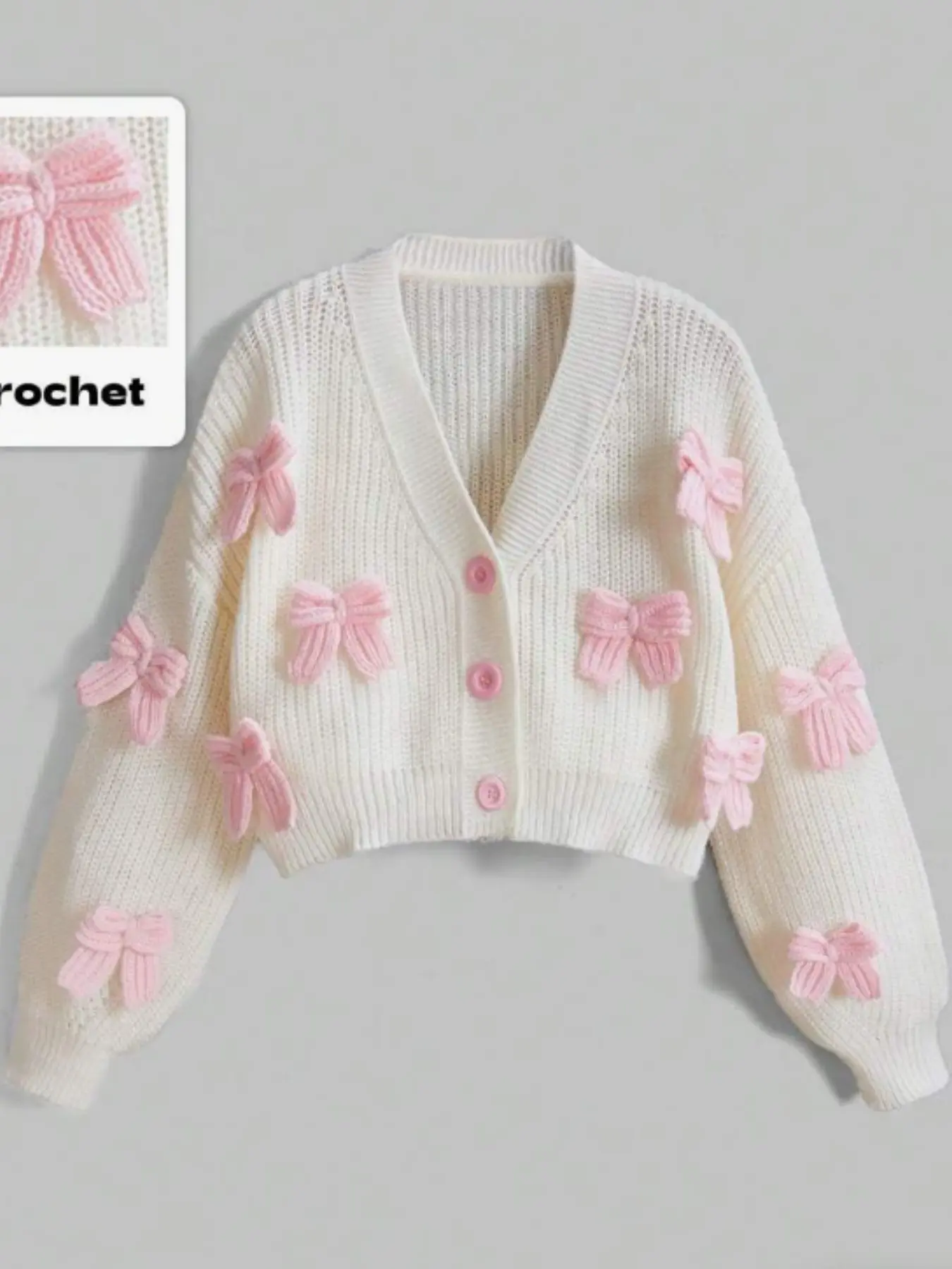 Women's Handmade 3D Butterfly Long Sleeve Sweater, Casual Fashion Knit Cardigan, Unique Design, All Seasons Wear, Knitwear
