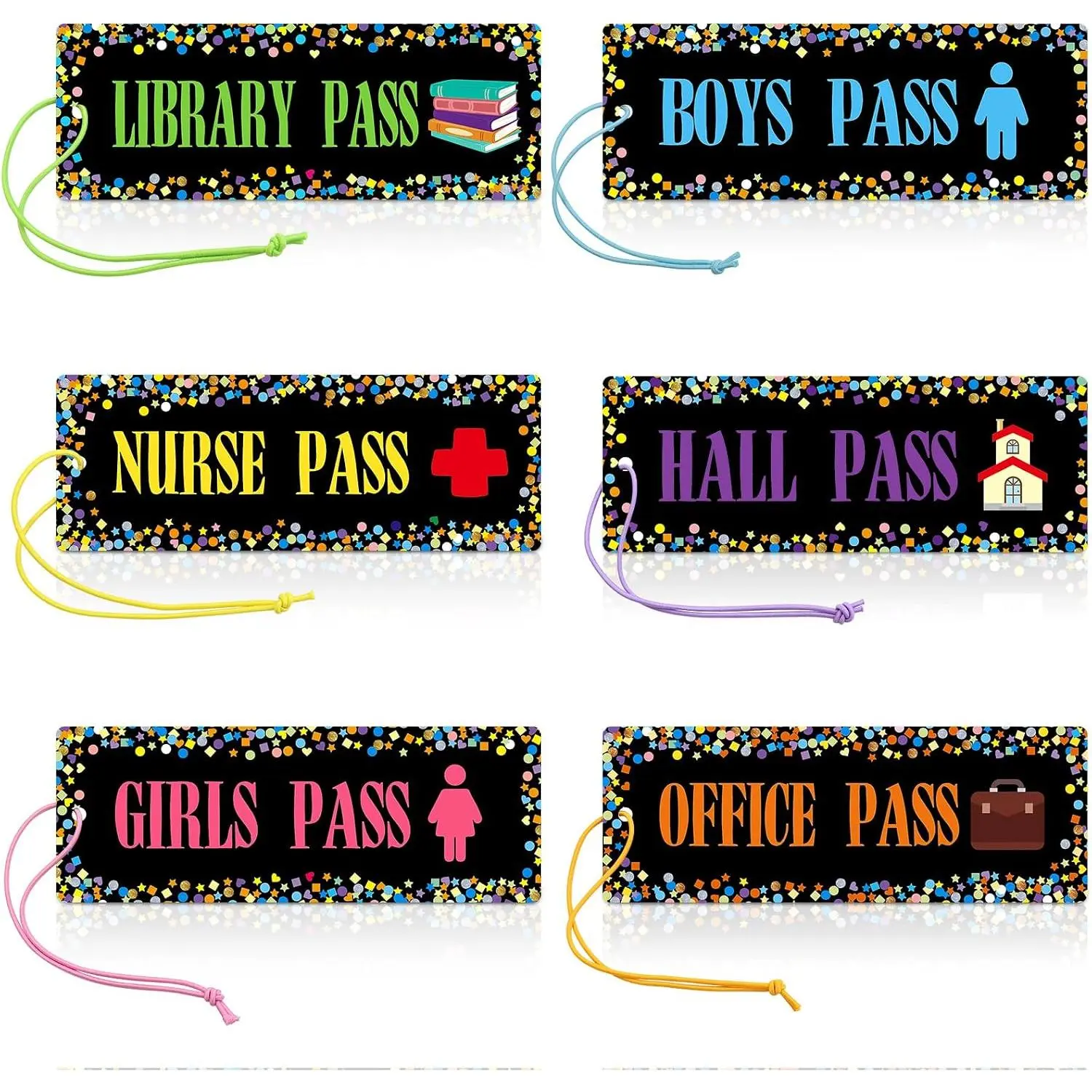 Hall Bathroom Passes for Classrooms  Hall Pass 6 count Nurse Library Boys Girls Office Passes   Teachers Supplies Classroom Elementary Middle School