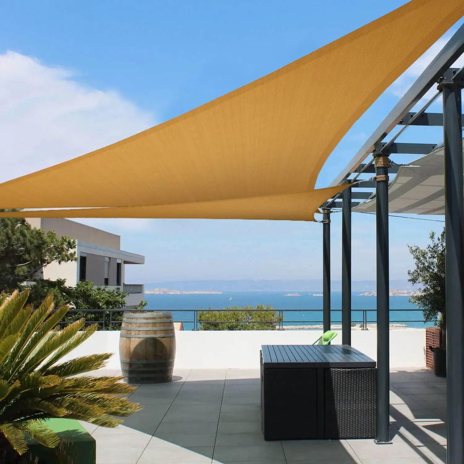 Triangle 16'x16'x23' Sun Shade Sail, 95% UV Blockage Canopy Awning for Outdoor Patio and Garden, Yard Activities
