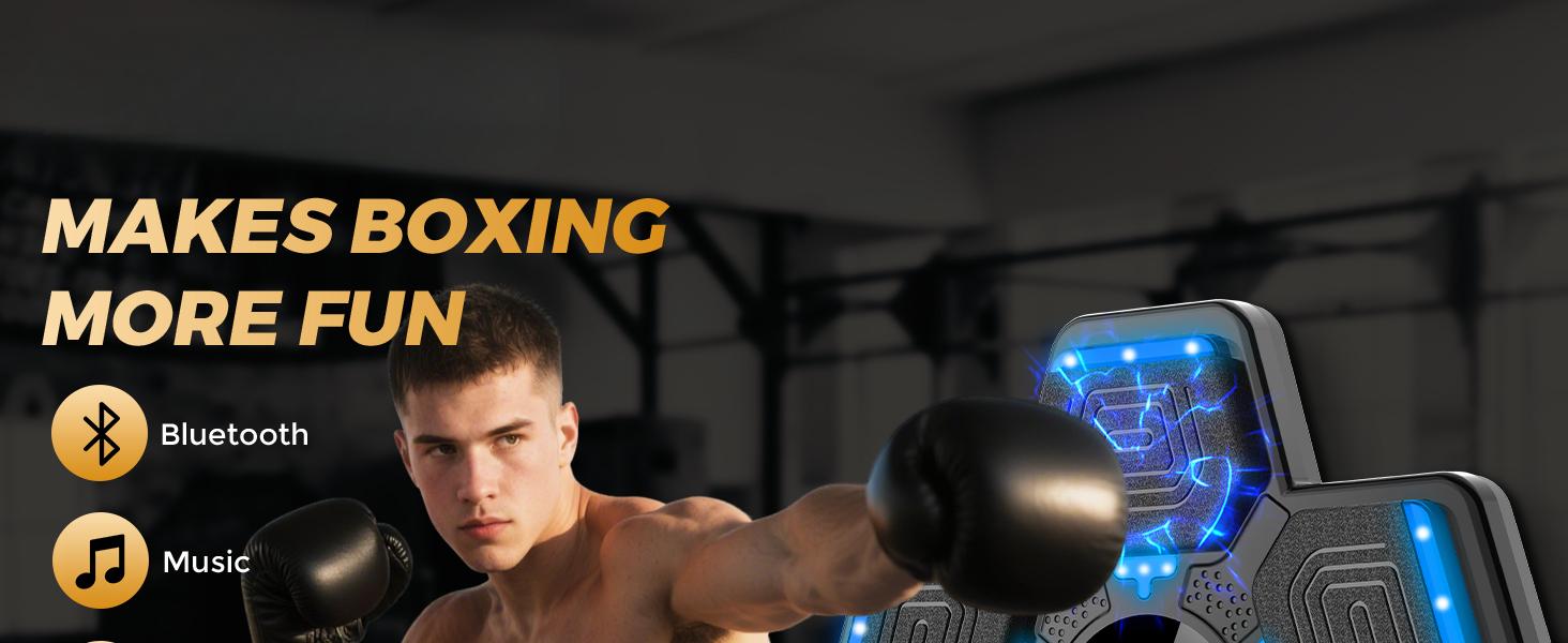 2026 Music Boxing Machine for Adults and Kids, Smart Bluetooth Boxing Training Equipment with Gloves Wall Mounted, Workout Punching Machine for Home,Office and Gym