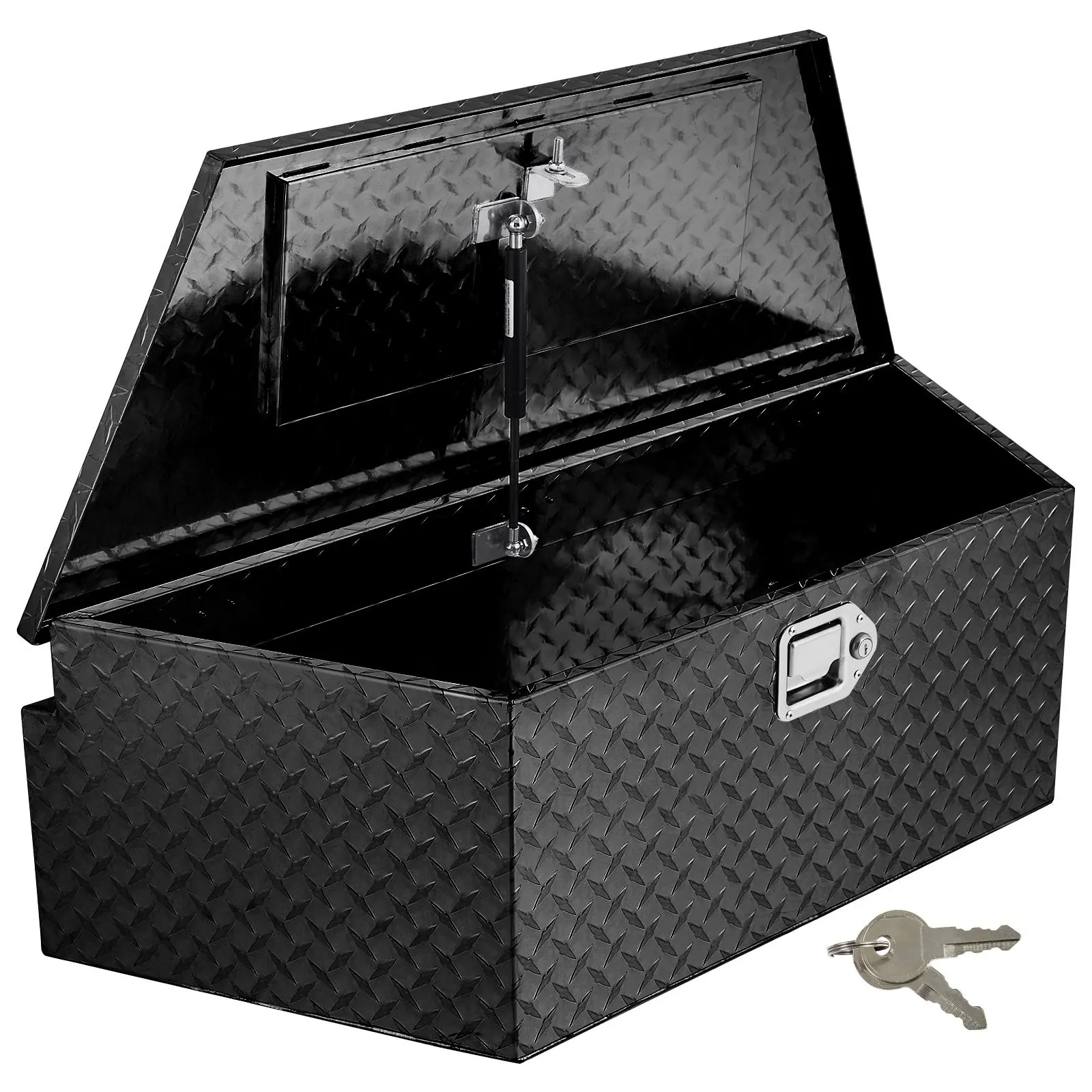 Heavy Duty Aluminum Trailer Tongue Tool Box - Waterproof Diamond Plate Storage with Lock & Keys - Secure Underbody Organizer for Pickup Truck Bed, Utility and RV Trailers