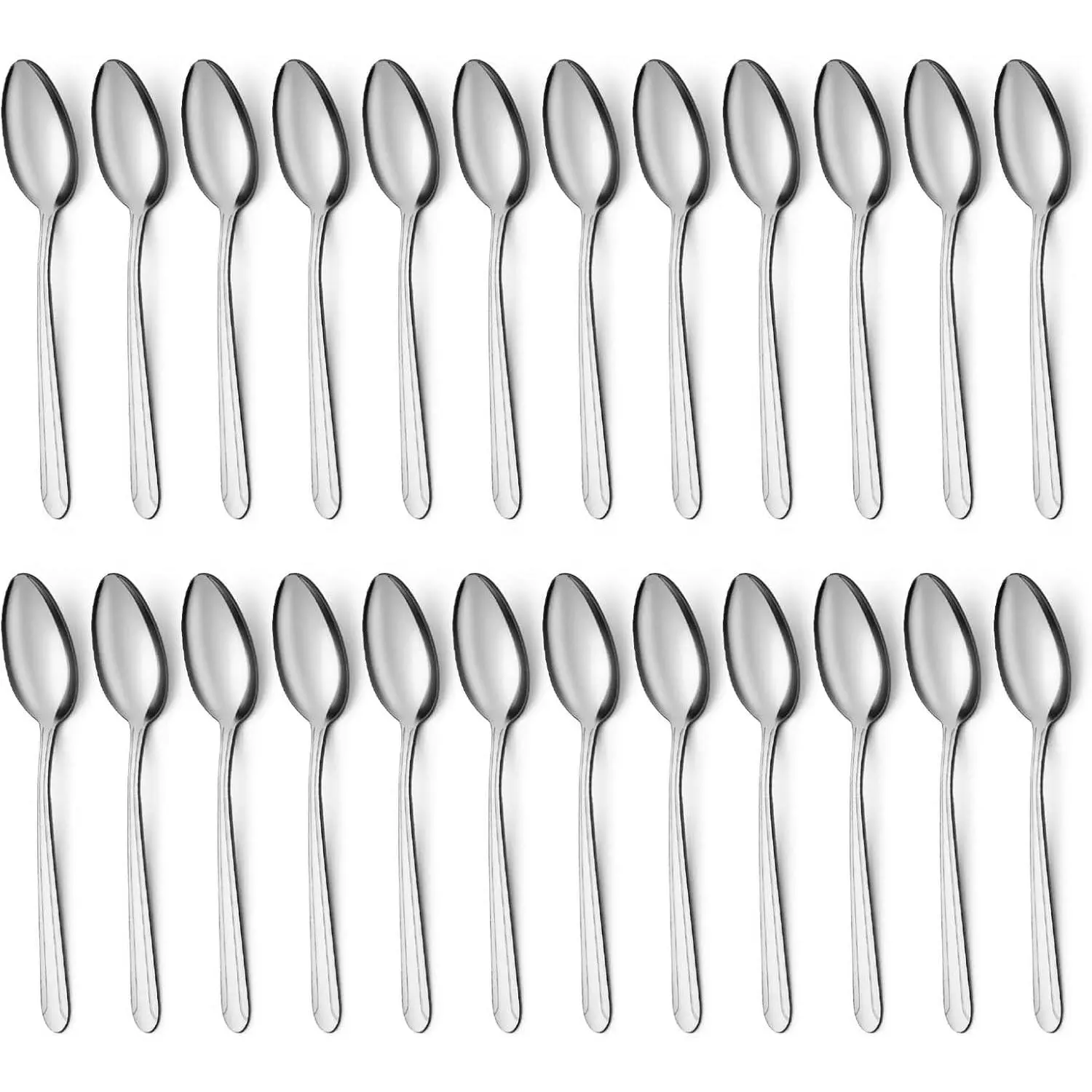 24 Pieces Teaspoons, 6.2 Inches Stainless Steel Teaspoons Silverware, Spoon Silverware, Coffee Spoons, Small Spoon, Mirror Polished, Dishwasher Safe, Silver Spoons For Home, Restaurant