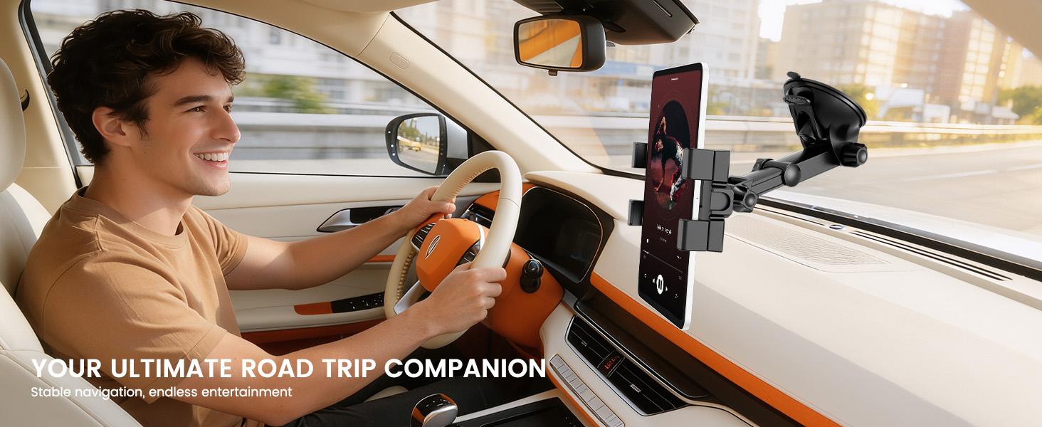 OHLPRO Tablet Holder for Car Dashboard & Windshield, Long Arm Suction Cup Tablet Mount Fits 5-17" iPad Pro/Air/Mini, Stable iPad Car Mount for Truck/SUV/Semi, Ideal Tech Gift for Drivers & Traveler sorry desktop phone gothic merch goose neck