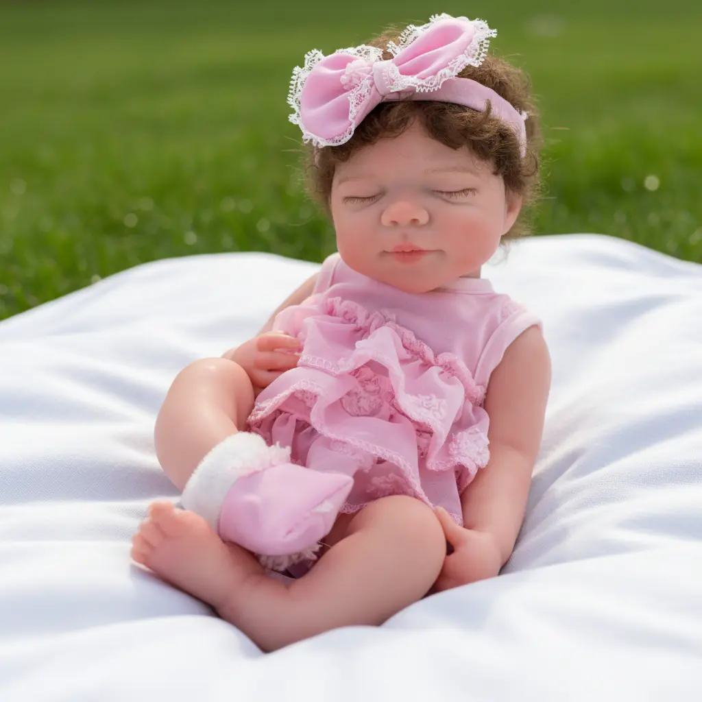 13 Inch / 33 CM Weighted Silicone Squishy Girls Baby Doll Hand Painted Anatomically Correct Realistic Soft Lifelike Preemie Soft Toy