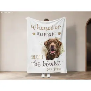 Custom Dog Blanket with Photos Personalized Dog Memorial Blanket with Pictures & Name in Loving Memory of Loss Pet Customized Pet Blankets Sympathy Gift for Cat Lover Pet Owner Made in USA