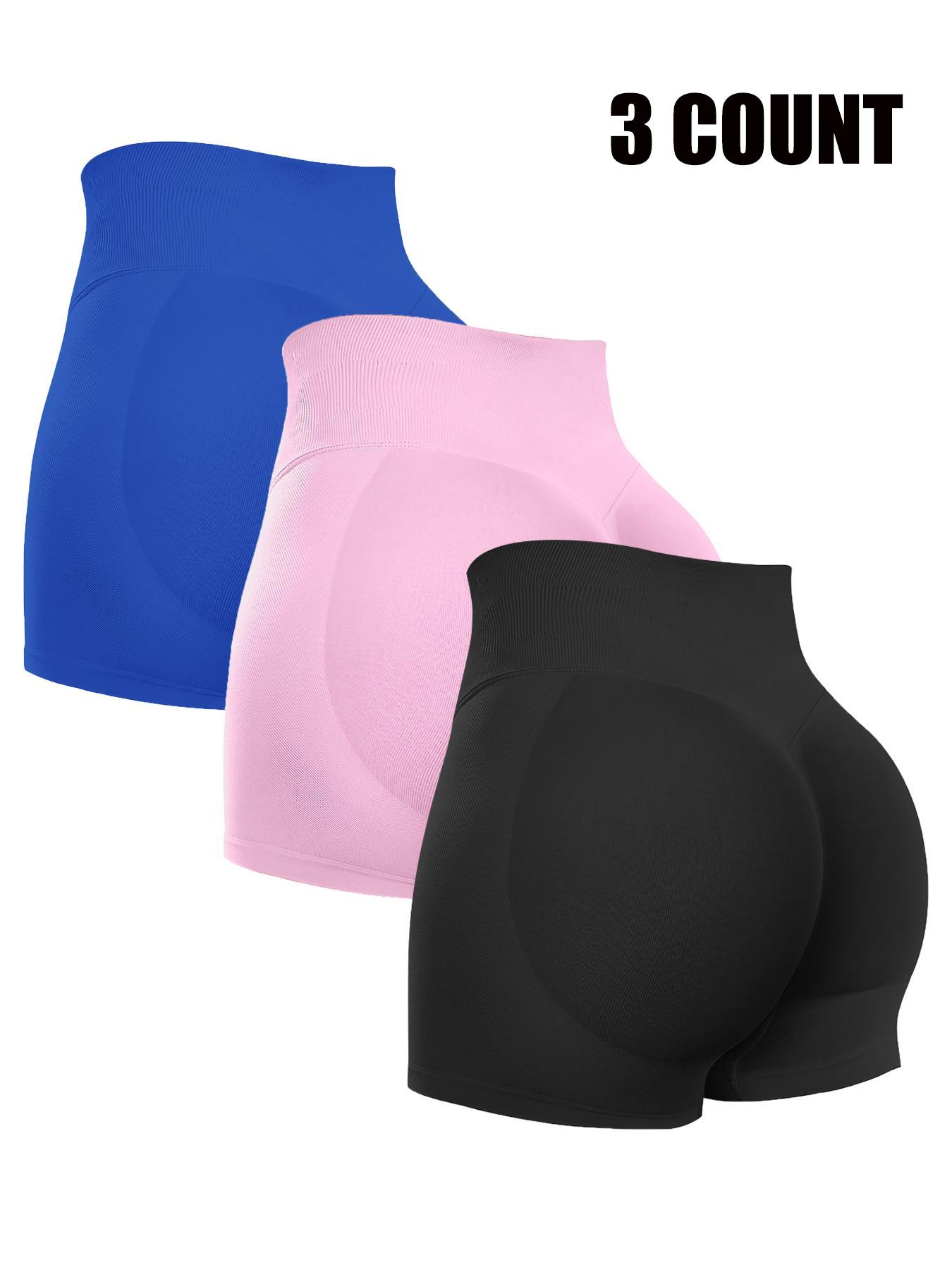 Seamless Shorts for Women, Invisible Scrunch Butt Lifting Gym Booty Biker Shorts, Breathable Comfortable High Stretch Skinny Shorts, Gym Shorts, Ladies Sportswear for Indoor Outdoor Wear, Athletic Shorts, High Waist Shorts