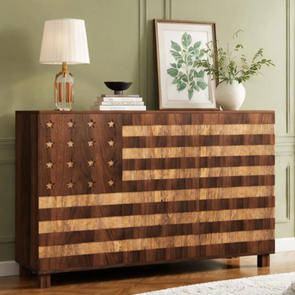ARCH 55" Hand-Carved Walnut MDF Buffet Sideboard Cabinet - 2 Drawers, 3 Doors, Adjustable Shelves, Anti-Tip Safety, Assembly Required, Installation Manual - 15.74" W X 55.11" D X 35.43" H, 95.60 lb - Coffee Bar Console for Dining Room, Living Room, Storag