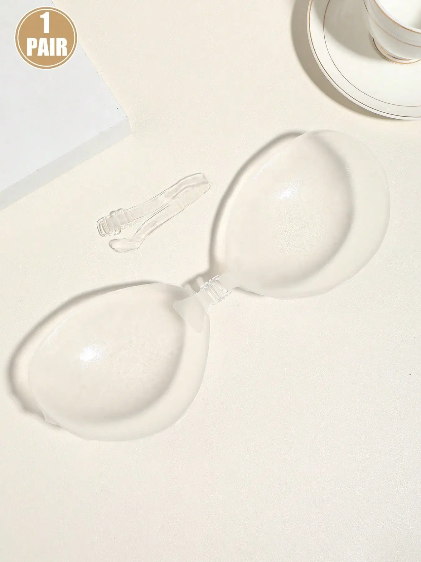 Women's Summer Transparent Strapless Bra Pads, Neckline Adhesive Bras, Push-Up Invisible Sexy Underwear, Reusable Washable