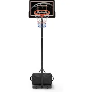 Outdoor Basketball Hoop, Basketball Goal, 3-10FT Adjustable Basketball Goal, 30/38/44 Inch Backboard, w/Fillable Base, Extra Anchor & Wheels, for Kids Youth Teens Adults in Backyard Driveway Court