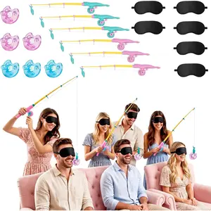 6 Set Funny Baby Shower Games Fishing the Pacifier, Blindfolds Feeding Game, Interactive Novelty Party Supplies for Guest,Gender Reveal Games, Bridal Showers, Family Group Gathering(Not for Children)