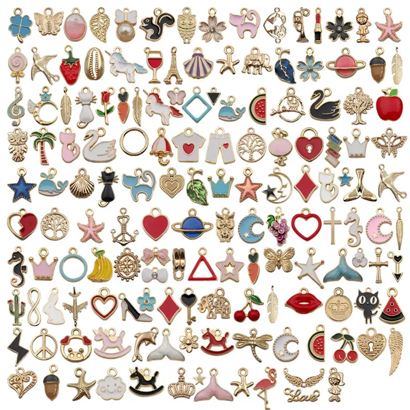 Random Style Mixed Art Charms Pendant, Fashionable DIY Jewelry Accessories for Women & Girls, Trendy All-match & Exquisite DIY Jewelry for Birthday Gift, Beads Charms Accessories, Diy Jewelry Making, Diy Beading Accessories