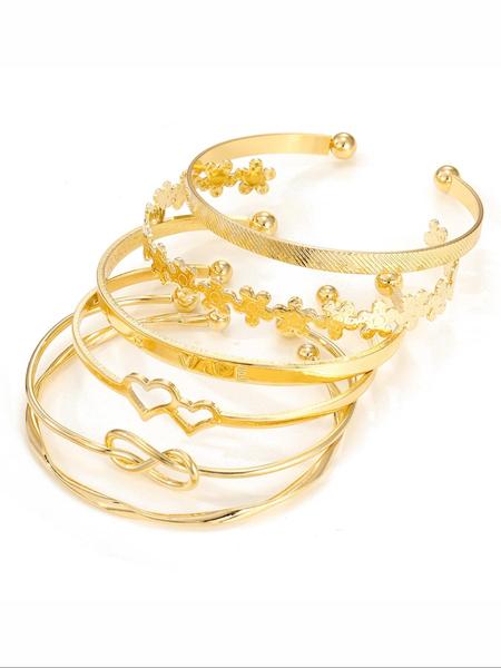 Vintage Knot & Flower Design Engraving Alloy Cuff Bangle (6pcs), Trendy Bangles, Fashion Jewelry for Party, Daily Clothing Decor, Trendy All-match & Exquisite Jewelry for Birthday Gift