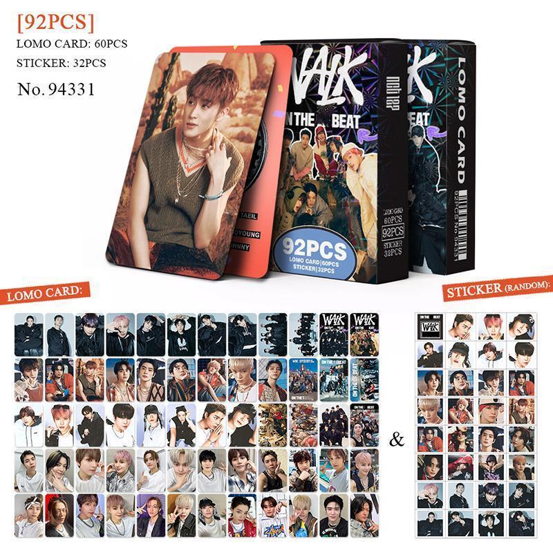 92Pcs/Set Kpop Taeyong Jaehyun WALK Album Photocards Stickers Yuta Jungwoo Doyoung Selfie Cards Haechan Johnny Decals Fans Gifts
