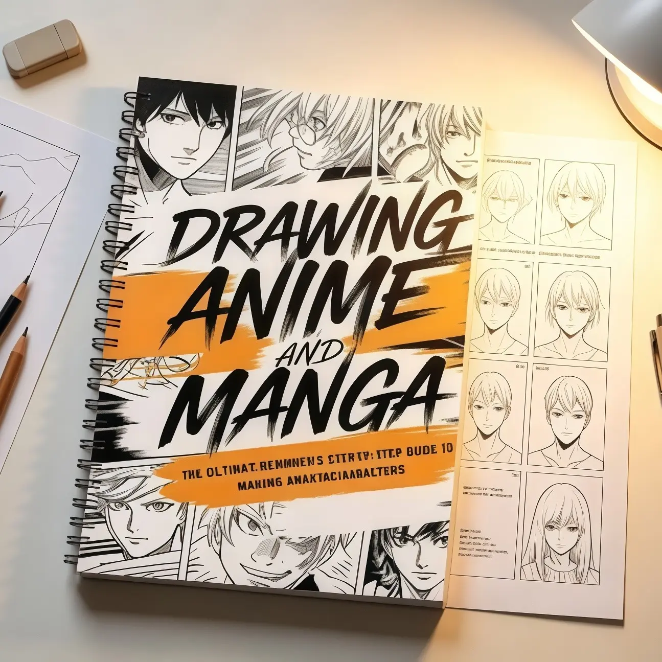 Drawing Anime And Manga Spiral Workbook, Step‑by‑Step Beginner Guide Book To Draw Anime Manga Characters, 22 Page Art Practice Sketch Book for Teens Kids Anime Lovers, Christmas Birthday Holiday Gift