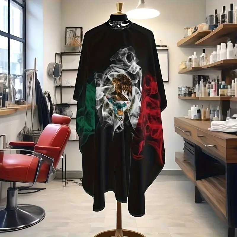 Mexico Style Barber Cape - Adjustable Professional Hair Cutting Cape for Hairstylists & Home, Barber Shop