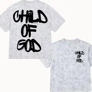 Child Of God Washed Tshirt , Graphic Tees, Back To School Outfits, Menswear for Daily Streetwear,Jesus, God is king, gothic y2k, clothing, Mens, Tops
