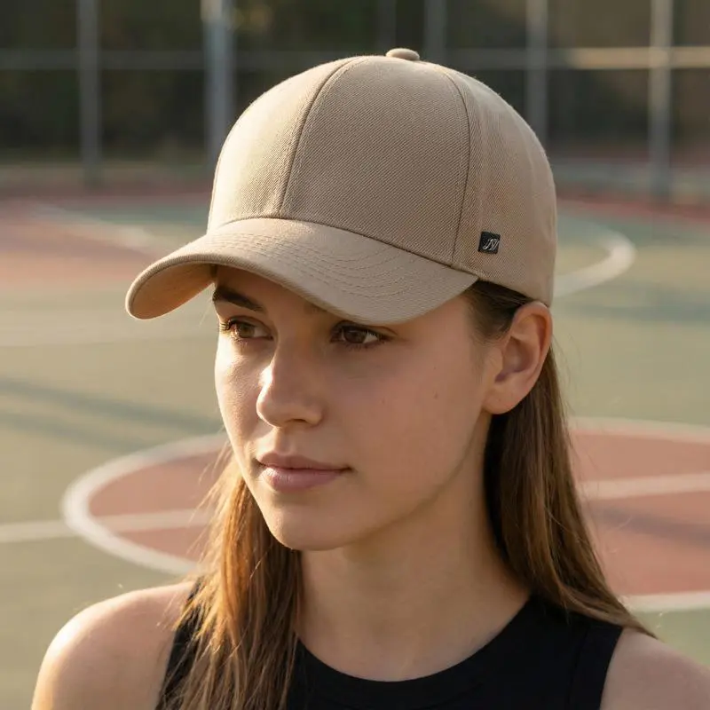 Minimalist Metal Badge Twill Textured Baseball Cap Y2K Viral Baddie Effortless Glamour Sun Hat For Women Men Casual Streetwear Clean Girl Aesthetic Outdoor Daily Headwear