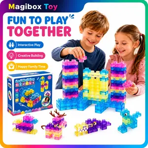 40pcs Squishy Blocks for Toddlers, Soft Jelly Creative Building Blocks, Stacking Building Blocks, Block Set, Sensory Toys for 3+ Year Old Kids, Non-Toxic Silicone, Birthday Gift