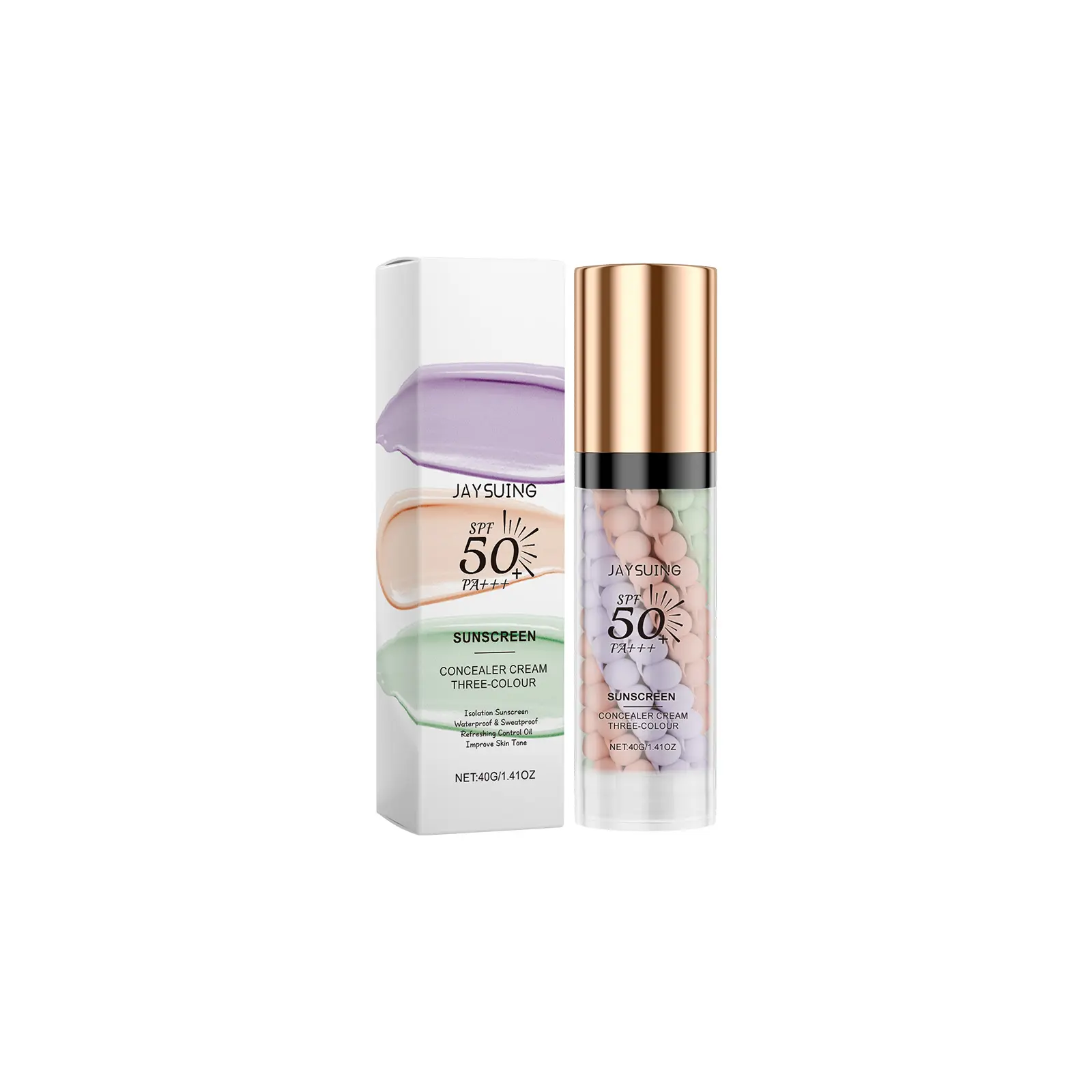 Jaysuing Three-Color Protective Primer, Concealing Primer, Skin Care, Moisturizing, Covering Blemishes, Smoothing And Maintaining Makeup