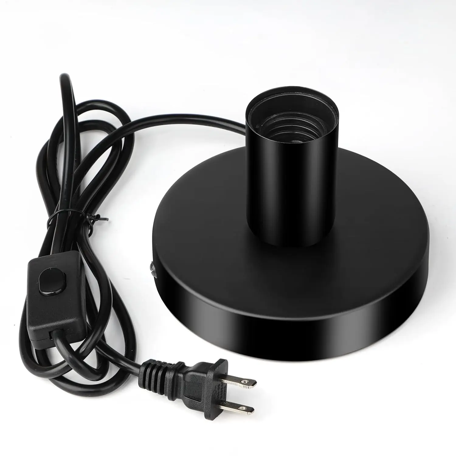 Table Lamp Base, E26/E27 Plug in Lamp Holder with , Black | Metal Lamp Base With 5.6 Ft Cord And  Off  For DIY Table Lamps  Decor And Edison Style Bulbs
