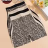 Fashion Leopard Print High Waist Boxer Shorts, Comfortable Seamless Underwear, Breathable Sport Yoga Pants, 6 Pcs Set, Breathable Comfy Shorts, Breathable Lightweight Shorts, Inner Shorts
