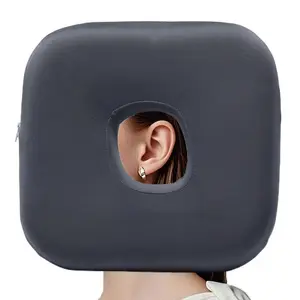 Square Ear-Relief Pillow (Single Pack) – Designed for Side Sleepers with Ear Cutout | Zero-Pressure Memory Foam Pillow to Relieve Tinnitus and Ear Pain | 25cm Breathable Office Nap Pillow | Sleep Aid for Adults
