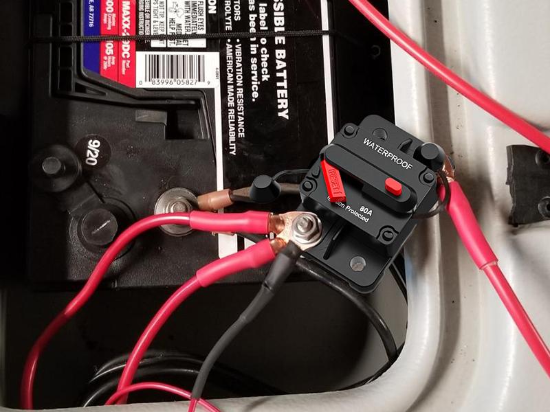 Nilight 80A Resettable Circuit Breaker, 12-48V DC Manual Reset with Copper Wire Lugs, Surface Mount Installation, Automotive Overload Protection