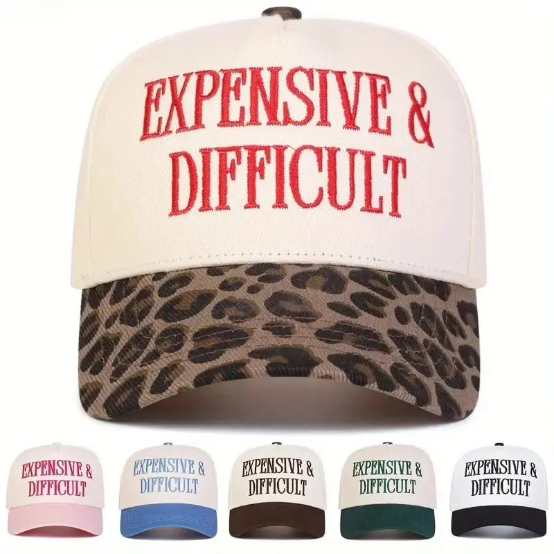 Unisex 5-Panel Patchwork Baseball Cap, Letter-Embroidered Adjustable Sun Hat for Streetwear, Outdoor Sports & Activities