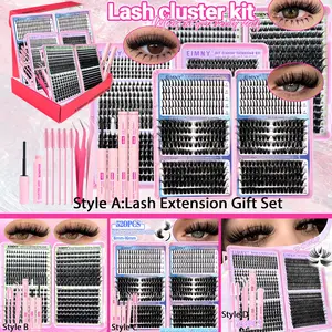 DIY Lash Clusters Kit with Tools – Waterproof, Long-Lasting, Fluffy & Weightless, Mixed Lengths for Natural Look, Self-Grafting Curl Lashes, Eye Makeup Enhancement False Eyelashes for Women
