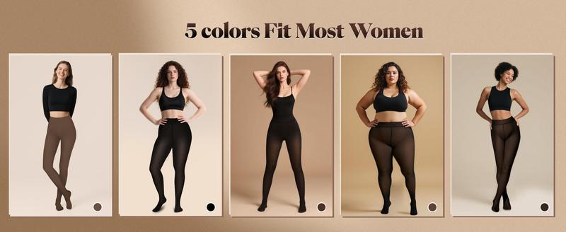 THE ORIGINAL! 5 SHADES • SIZE S - 3XL • MAGIC FLEECE LINED LEGGINGS • CLOSED FOOT - Fleece Tights Available in Plus Size and Light to Brown Fur