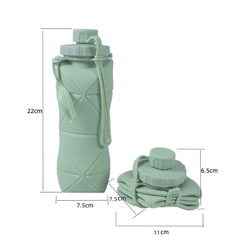 Portable foldable silicone water cup, outdoor sports silicone travel water bottle, cycling retractable water bottle