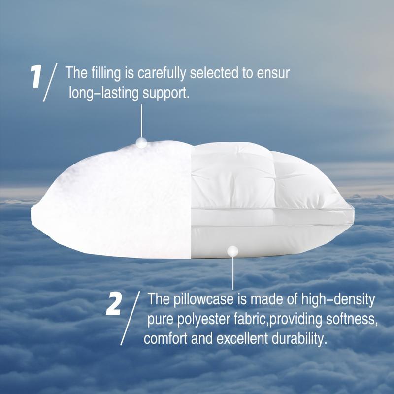 Solid Color Comfortable Fluffy Pillow, 1 Count Soft Neck Supportive Memory Foam Pillow, Sleeping Pillow for Home Bedroom, Bedding Supplies, Bedroom Accessories, Memory Foam Cushion