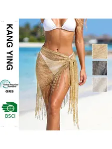 Women Lace Crochet Cover Up Shawl for Beach Vacation Summer Sun Protection Lightweight Sheer Wrap Scarf Bikini Top Outerwear Flowy Fringe Cape Summer Coverup Swimsuit Coverups