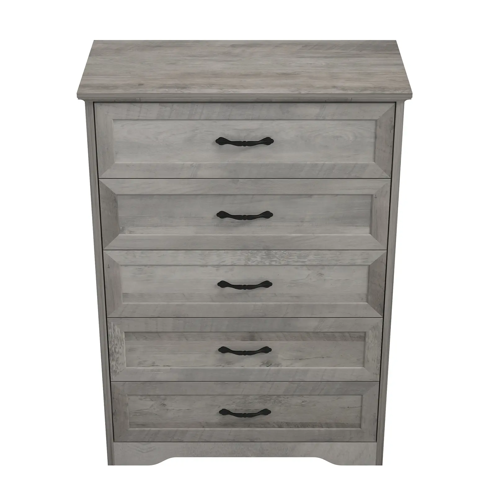 44 Inch Tall 5‑Drawer Farmhouse Dresser, Wooden Storage Chest of Drawers, Large‑Capacity Cabinet Organizer for Living Room, Entryway and Hallway