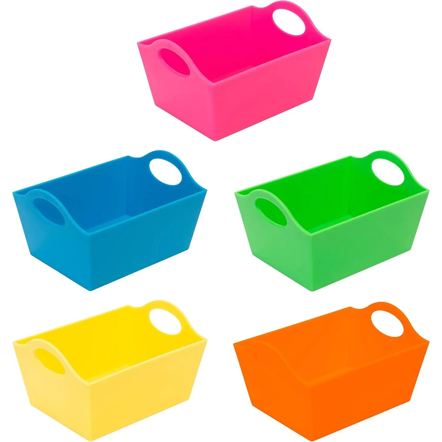 Simplify Neon, 5 Pack, Mini Storage Containers, Bins, Drawer, Office Organization, Good for Toys, Hair Accessories, Bobby Pins, Q-Tips, Small Items