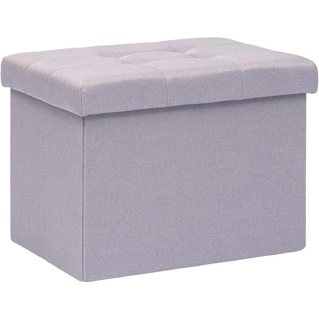Storage Ottoman Cue, Linen Folding Foot Rest Ottomans for Apartment Small Space, edroom Light  16.5"x12.6"x12.8"