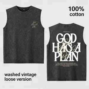 Father's Day Gift,God Has A Plan Men's Tank Top,100% Cotton Washed Vintage Sleeveless T-Shirt,Jeremiah 29 11 Christian Bible Verse Faith Gym Vest,Gift for Boyfriend,Husband,Dad,Family
