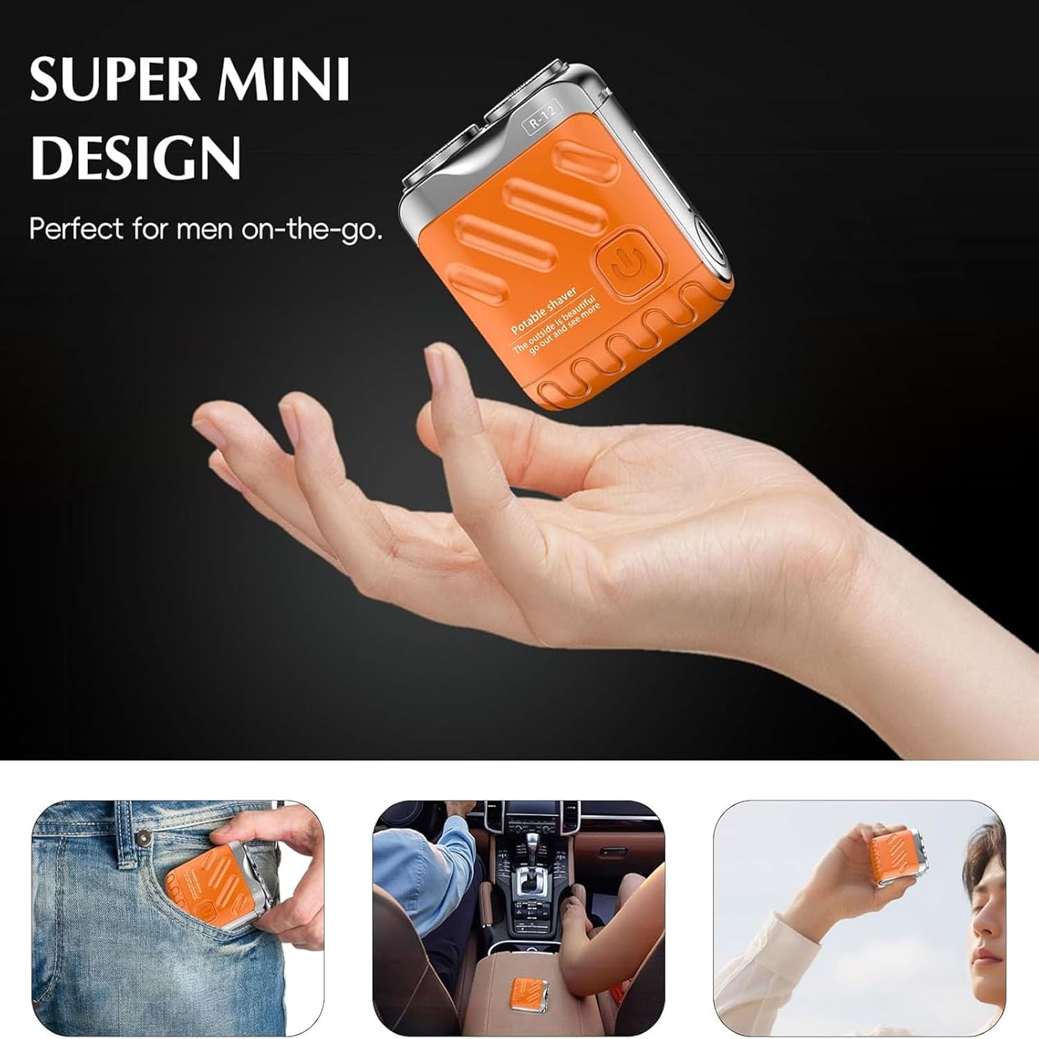 Portable Electric Shaver, Cordless Rechargeable Shaver Machine, 1 Box Double-Head Magnetic Shaver with Cleaning Brush, Charging Cable and Storage Bag, Travel Shaver for Outdoor Use, Dual Head Shaver, Shaving Tool