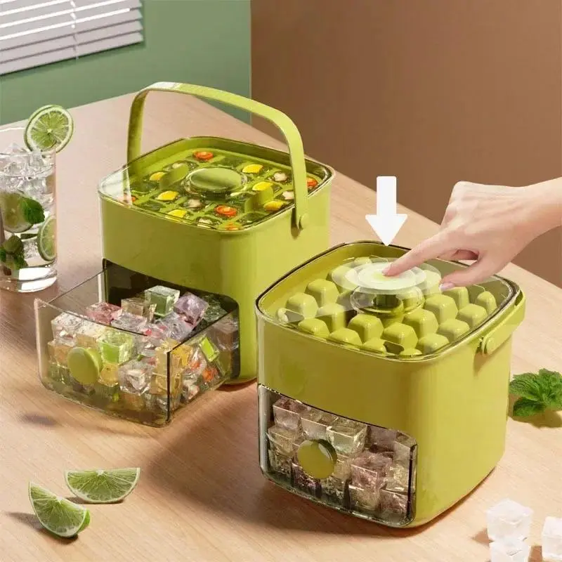 2026 New 48-Compartment Reusable Ice Cube Mold, 1-Click Easy Release Refrigerator Ice Maker Tray, Smooth Round Neat Cubes, Easy Demold & Clean Storage Home Organizer Bin shoe small object
