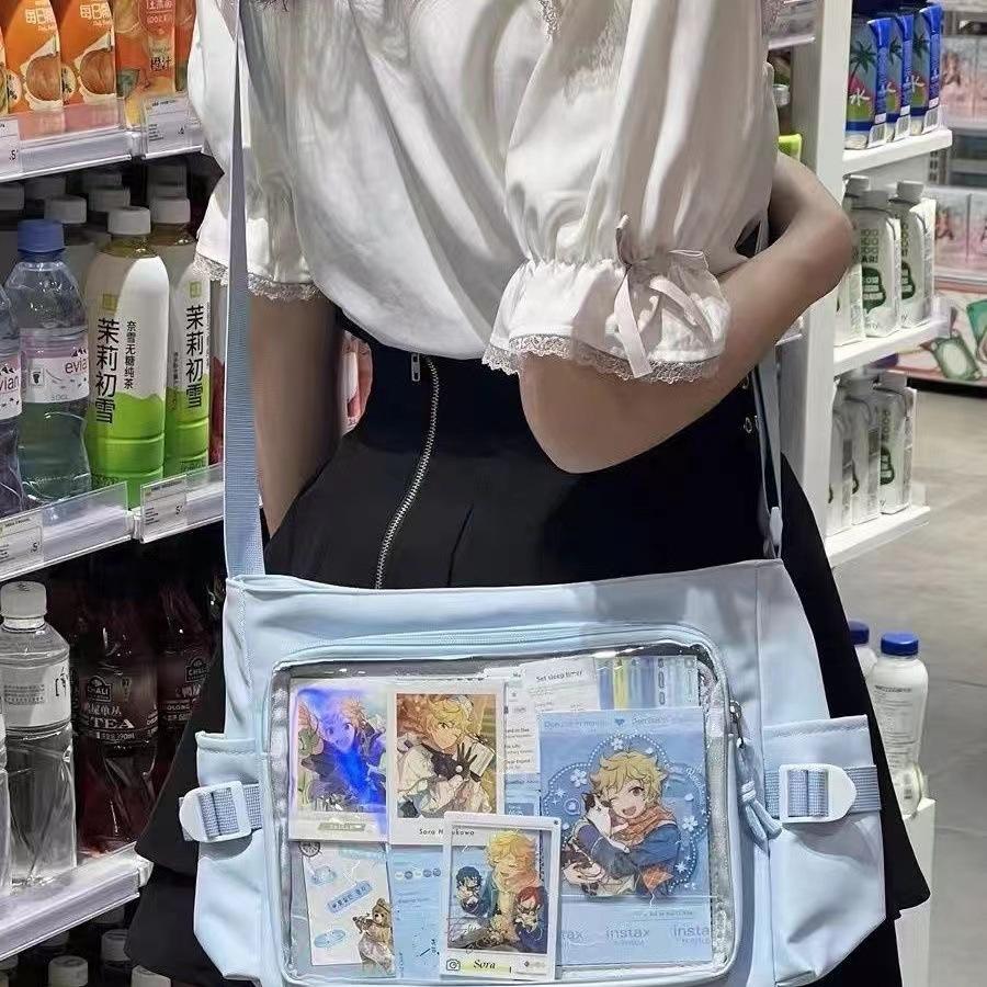New Japan Style Transparent Postcard Display Shoulder Women Badge DIY Decoration Crossbody Bag Anime Expo Class Tote Itabag