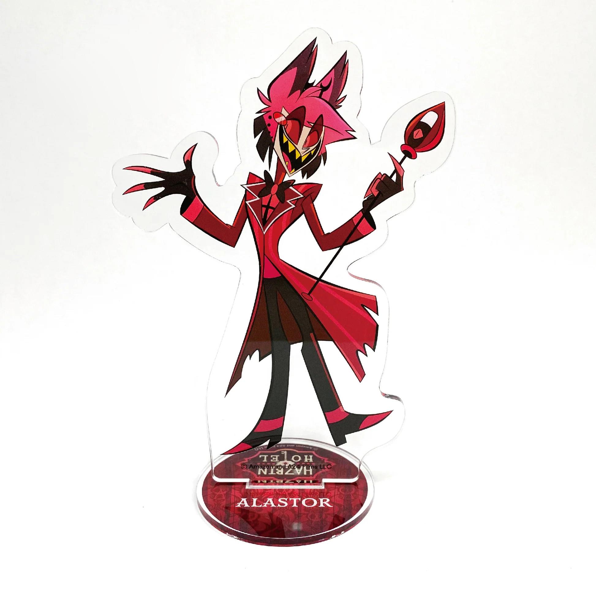 2pcs Anime Figurine Hazbin Hotel Acrylic Standee Alastor & Angel Desk Display Figure, Collectible Acrylic Stand, Gift for Fans