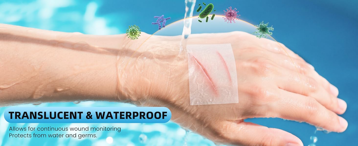 Hydrocolloid Roll Bandages, 2IN x 16FT Extra Large Hydrocolloid Patch with Self-Adhesive, Ultra Absorbent, Cut-to-Size, Flexible & Waterproof for Burn, Blister, Acne Care